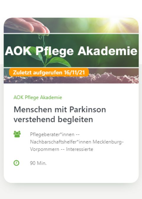 Onlinekurs Parkinson